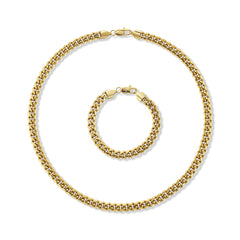 8mm Cuban Link GOLD chain and bracelet set