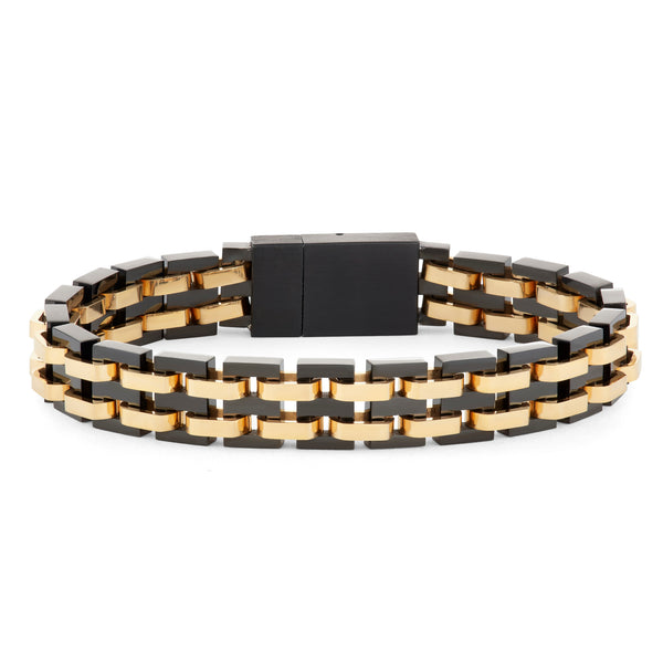 black and gold mens bracelet