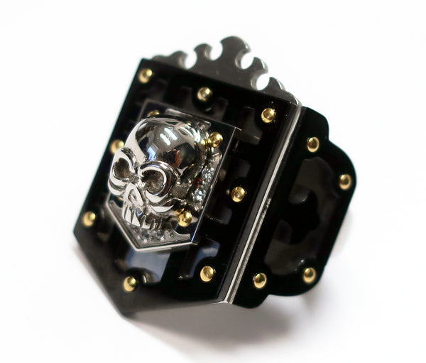 Skull "Mexican Biker" ring